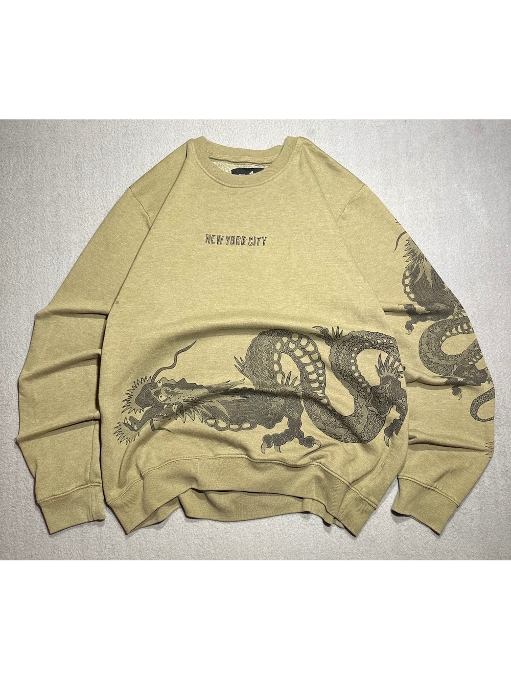 Blind Rooster Dragon Graphic Crewneck Sweatshirt | Men L | Y2K Streetwear